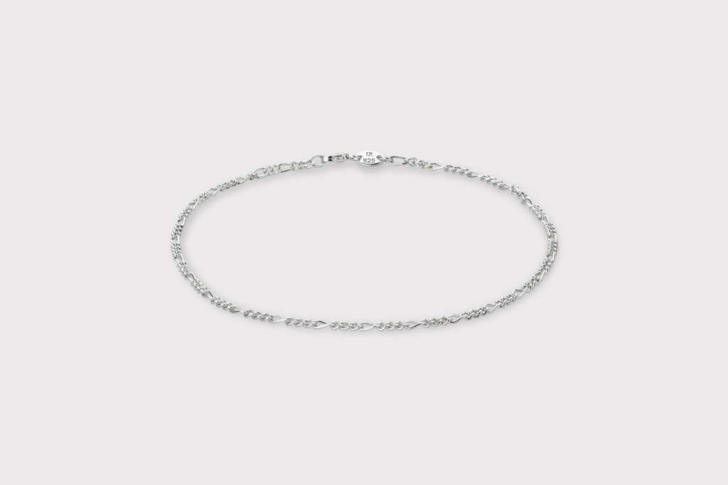 IX Figaro Silver Anklet