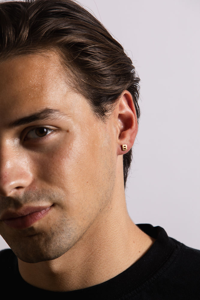 IX B 22K Gold Plated Stud