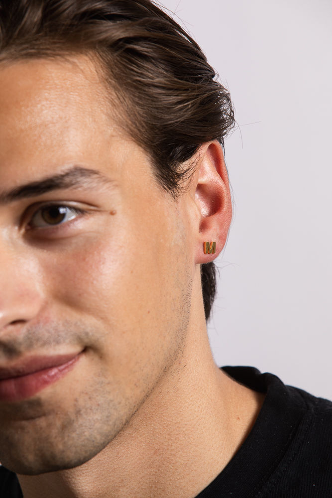 IX M 22K Gold Plated Stud