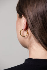 IX Tess 22K Gold Plated Hoop Earrings