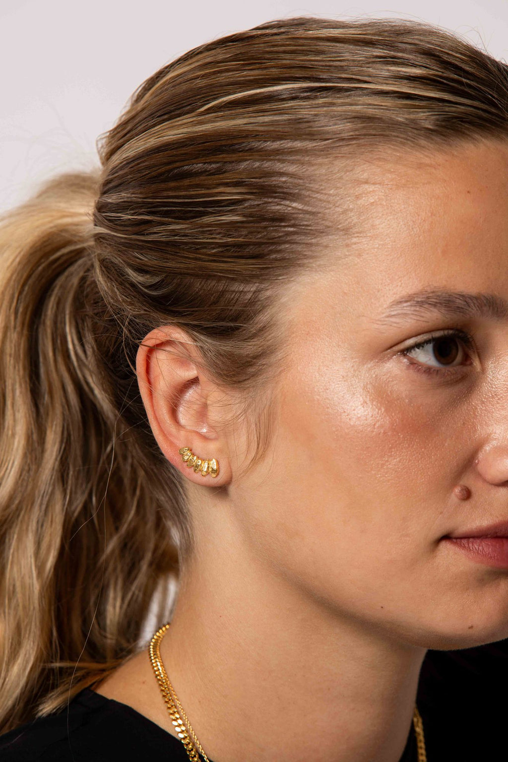 IX Isa 22K Gold Plated Stud