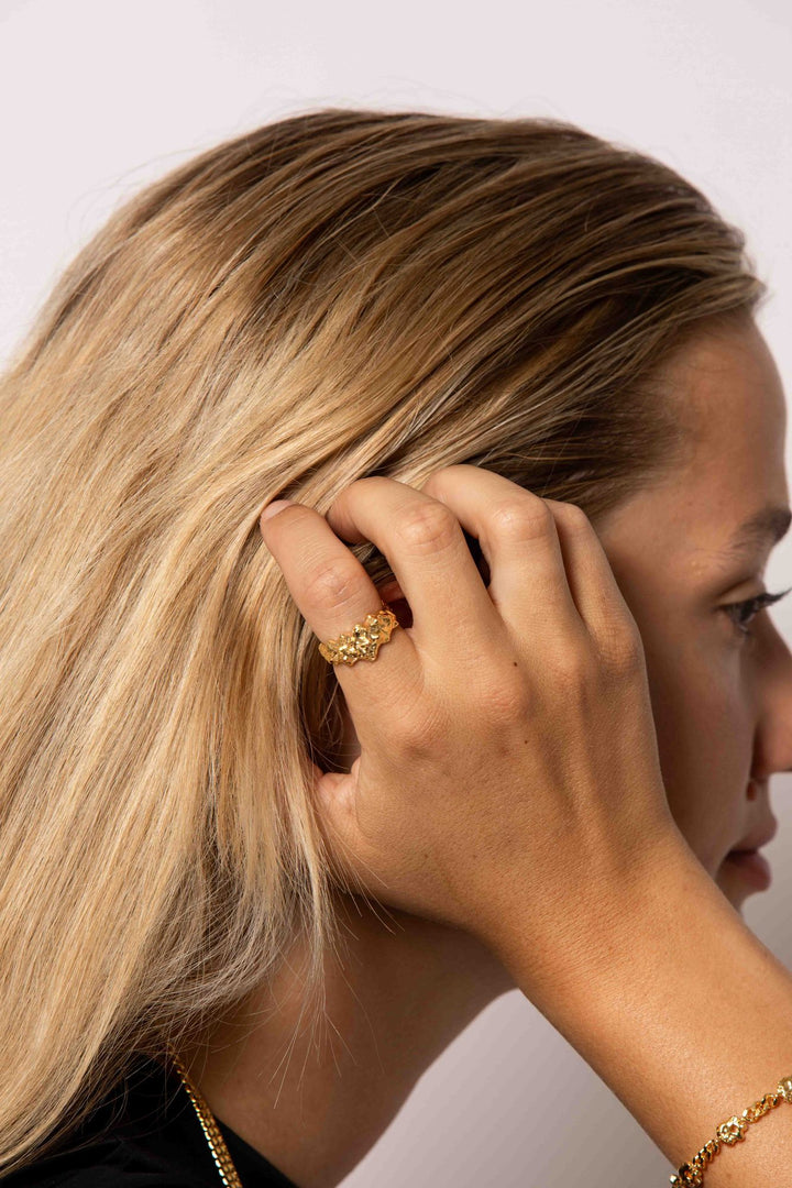 IX Nora 22K Gold Plated Ring
