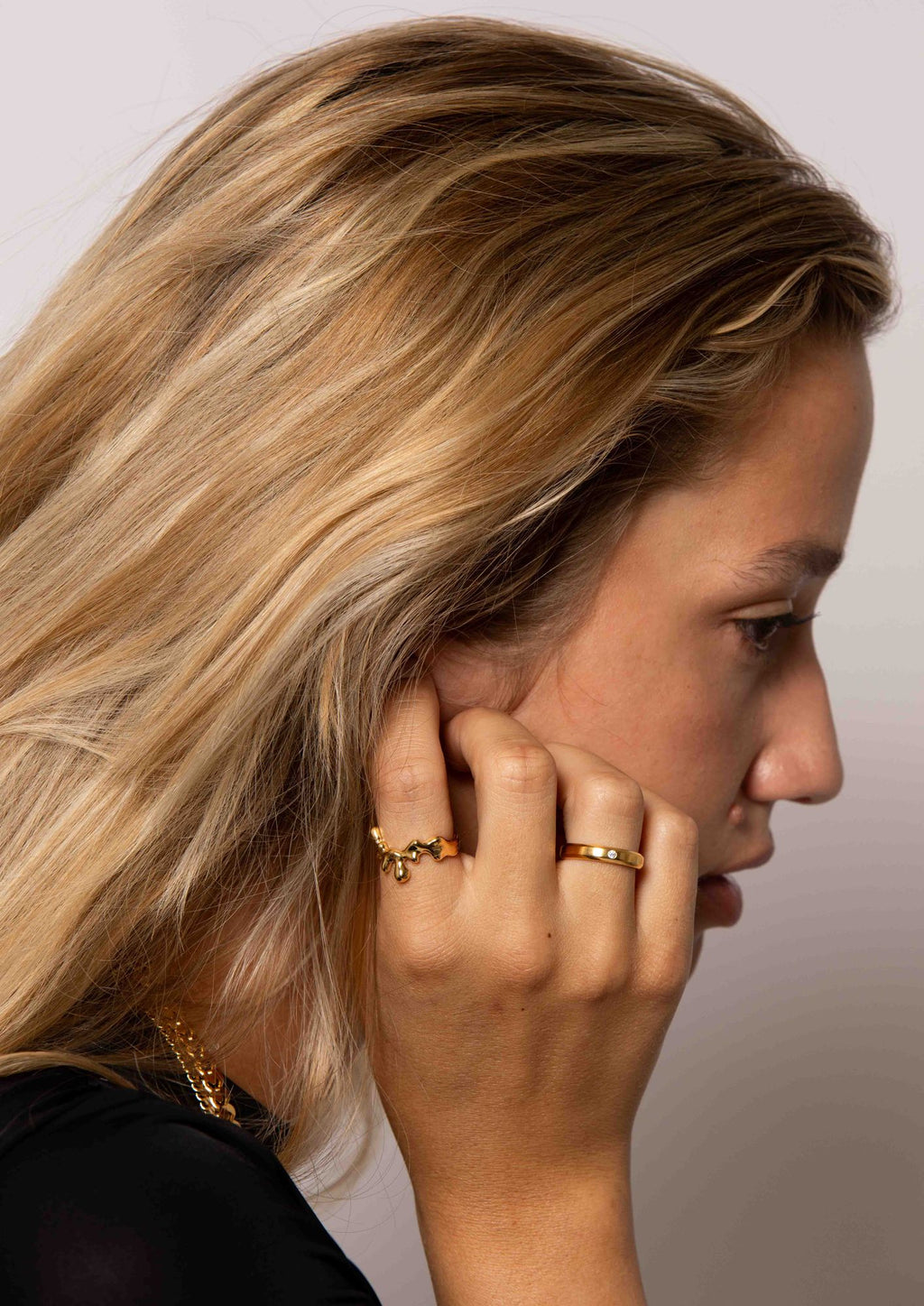 IX Theo 22K Gold Plated Ring