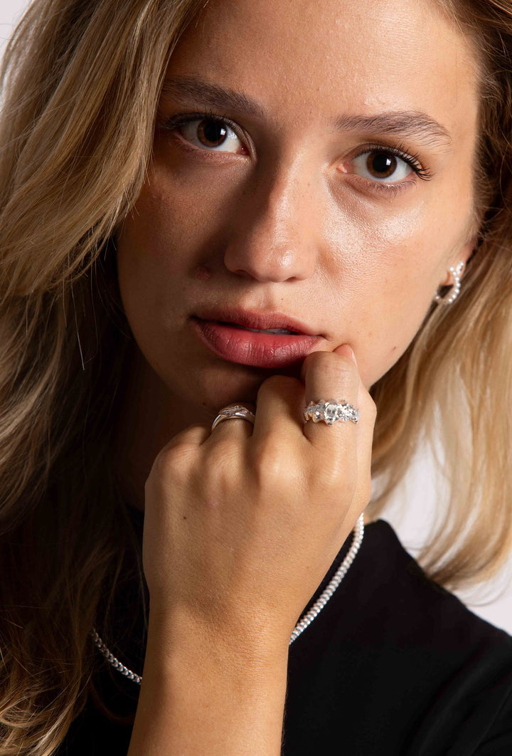 IX Nora Silver Ring w. Crystal