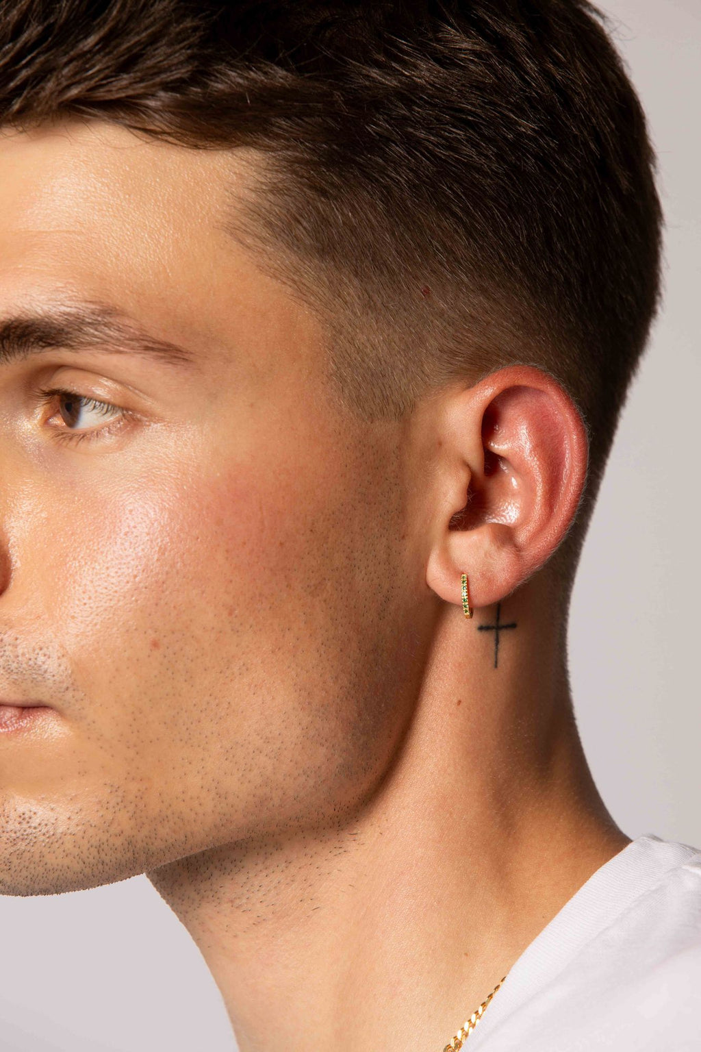 IX Billy 22K Gold Plated Hoop w. Zirconia