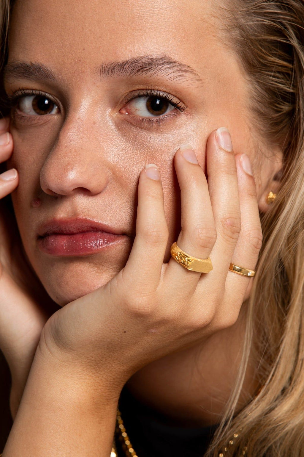 IX Lykke 22K Gold Plated Ring