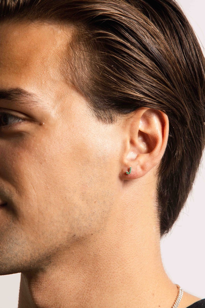 IX J Silver Stud w. Zirconia