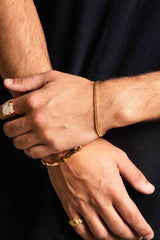 IX Curb Brushed 22K Gold Plated Bracelet