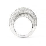 Infinity Loop Stor Fuld Pavé 18K Hvidguld Ring m. Diamanter