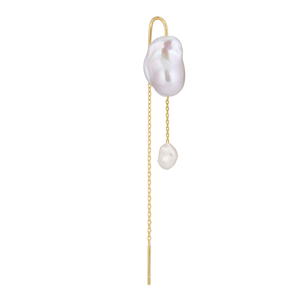 Iris Hook Threader Gold Plated Earring w. Pearls