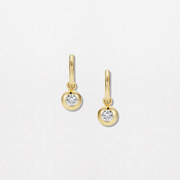 Diamond Pebble Hoops 18K Gold Earrings