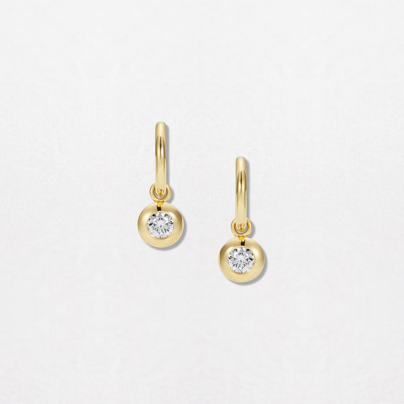 Diamond Pebble Hoops 18K Gold Earrings