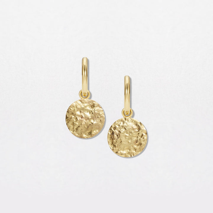 Sun Disc Hoop 18K Gold Earrings