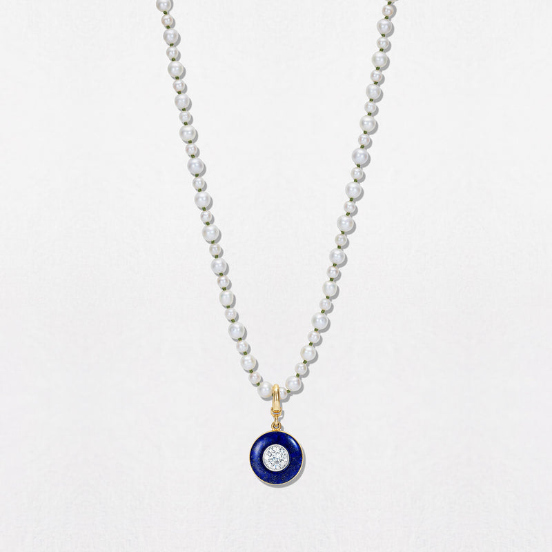 Lapis & Diamond 18K Gold Pendant