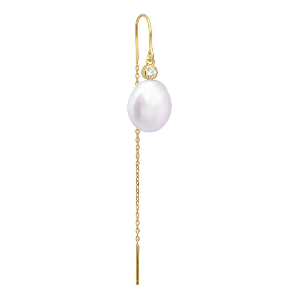Isla Hook 18K Forgyldt Ørering m. Perle & Zirkon