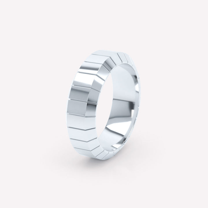 Eternity Eingravierter Ring aus 18K Weißgold