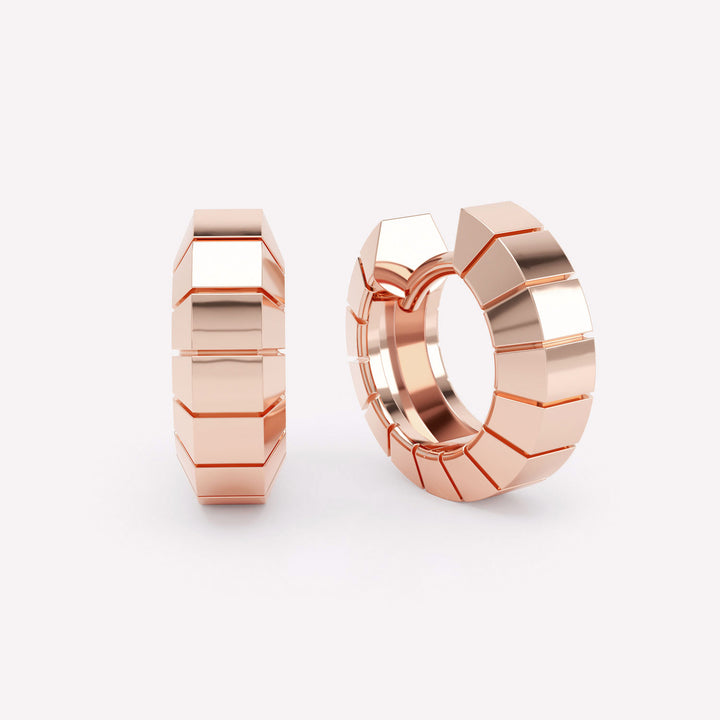 Eternity Engraved 18K Rosegold Huggie