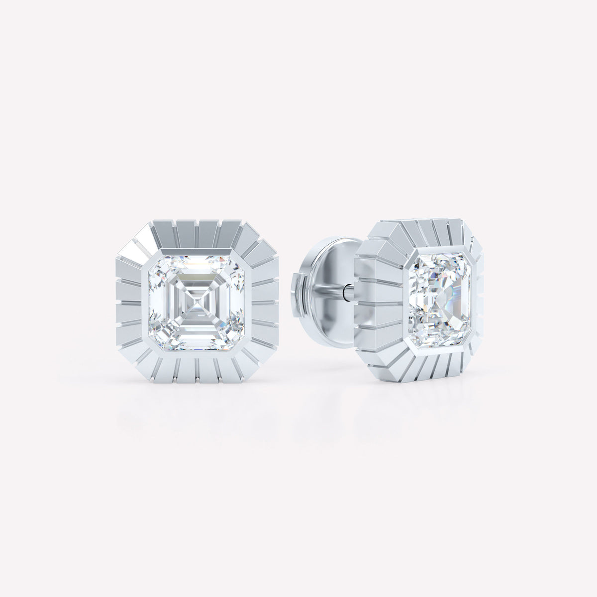 Eternity Asscher 18K Whitegold Stud w. Lab-Grown Diamond