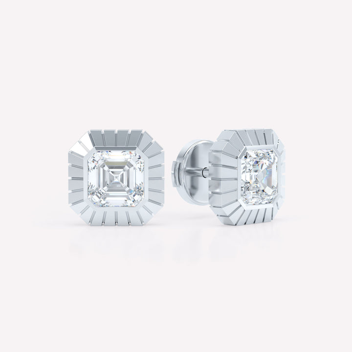 Eternity Asscher 18K Whitegold Stud w. Lab-Grown Diamond