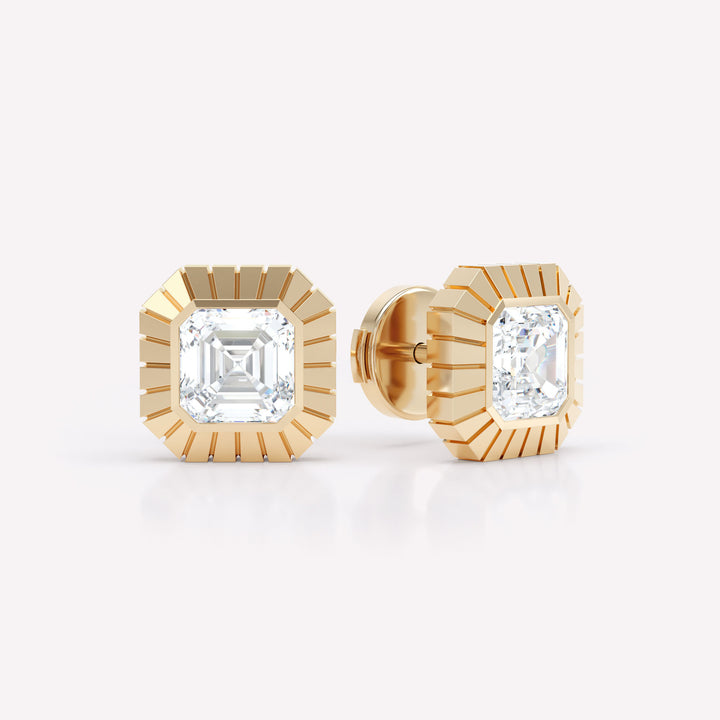 Eternity Asscher 18K Gold Stud w. Lab-Grown Diamond