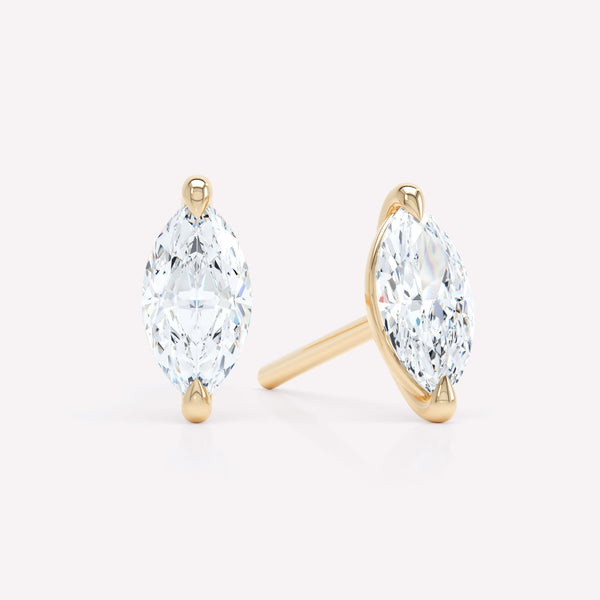 The Marquise 18K Guld Stud m. Lab-Grown Diamant