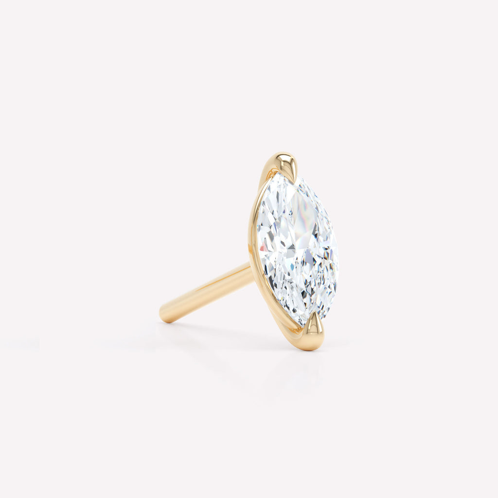 The Marquise 18K Gold Stud w. Lab-Grown Diamond