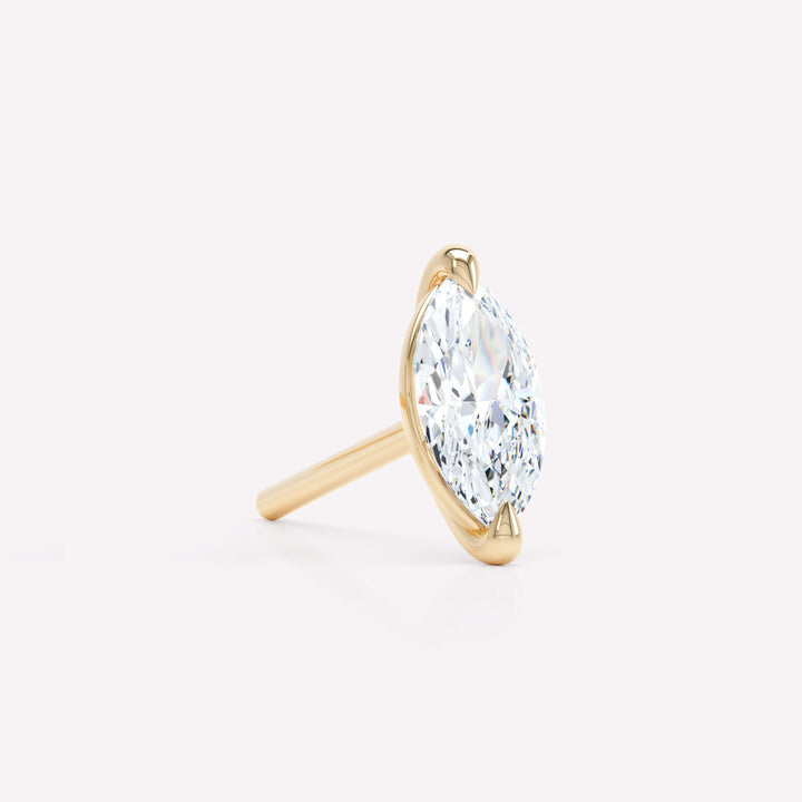 The Marquise 18K Gold Stud w. Lab-Grown Diamond