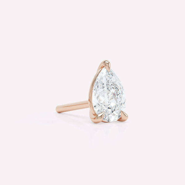 The Pear 18K Rosegold Stud w. Lab-Grown Diamond