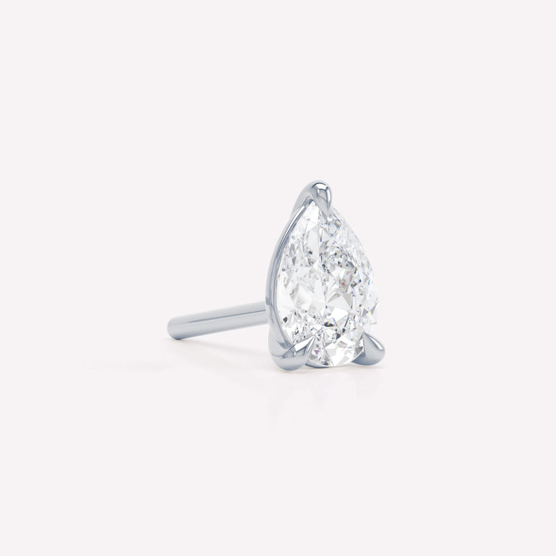 The Pear 18K Hvidguld Stud m. Lab-Grown Diamant