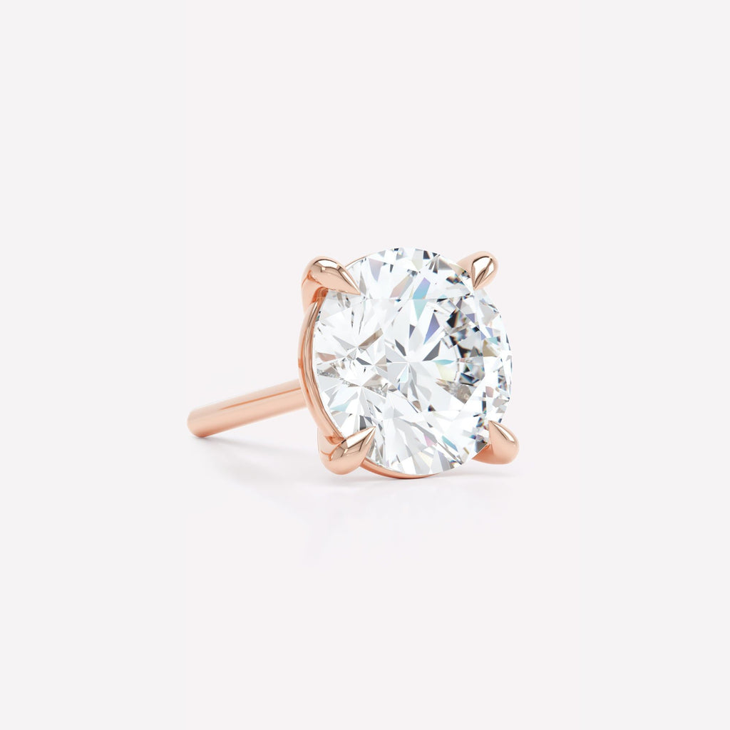 The Round 18K Rosegold Stud w. Lab-Grown Diamond