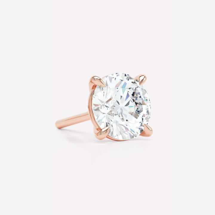 The Round 18K Rosegold Stud w. Lab-Grown Diamond