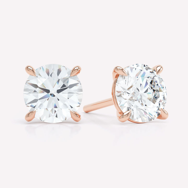 The Round 18K Rosegold Stud w. Lab-Grown Diamond