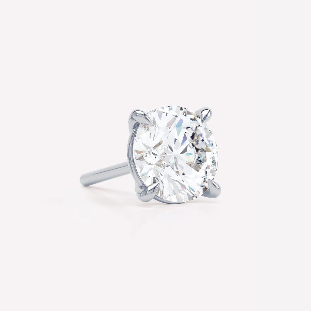 The Round 18K Whitegold Stud w. Lab-Grown Diamond