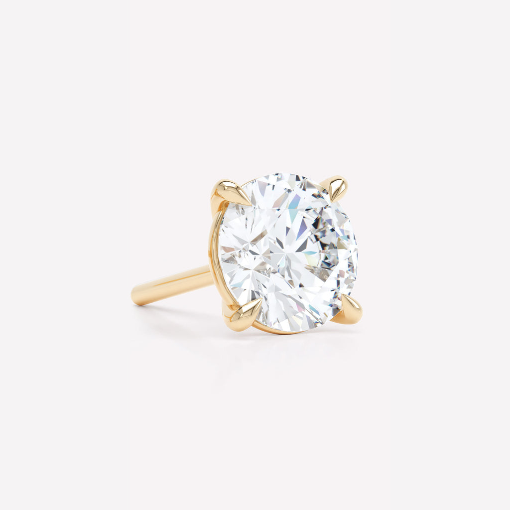 The Round 18K Gold Stud w. Lab-Grown Diamond