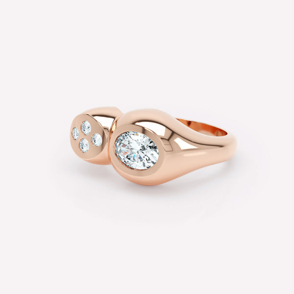 Curve Duo 18K Ring aus Rosegold m. Diamanten