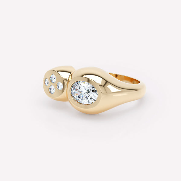 Curve Duo 18K Guld Ring m. Diamanter