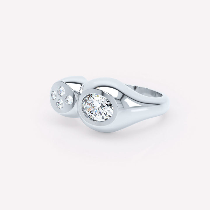 Curve Duo 18K Whitegold Ring w. Diamonds