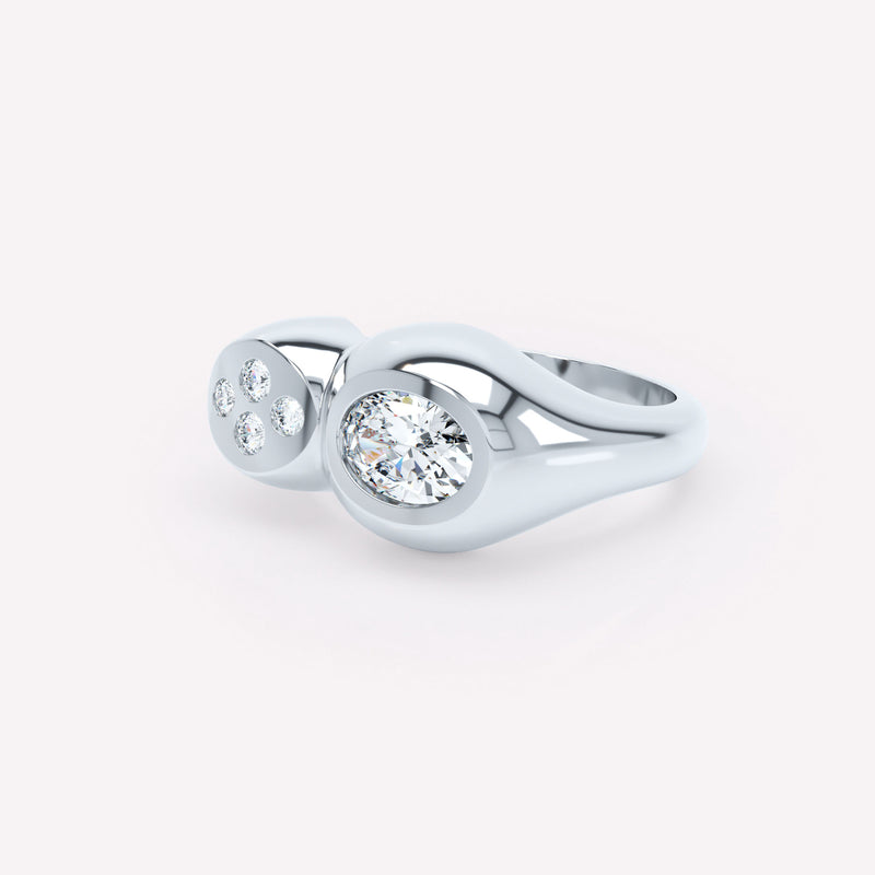 Curve Duo 18K Hvidguld Ring m. Diamanter
