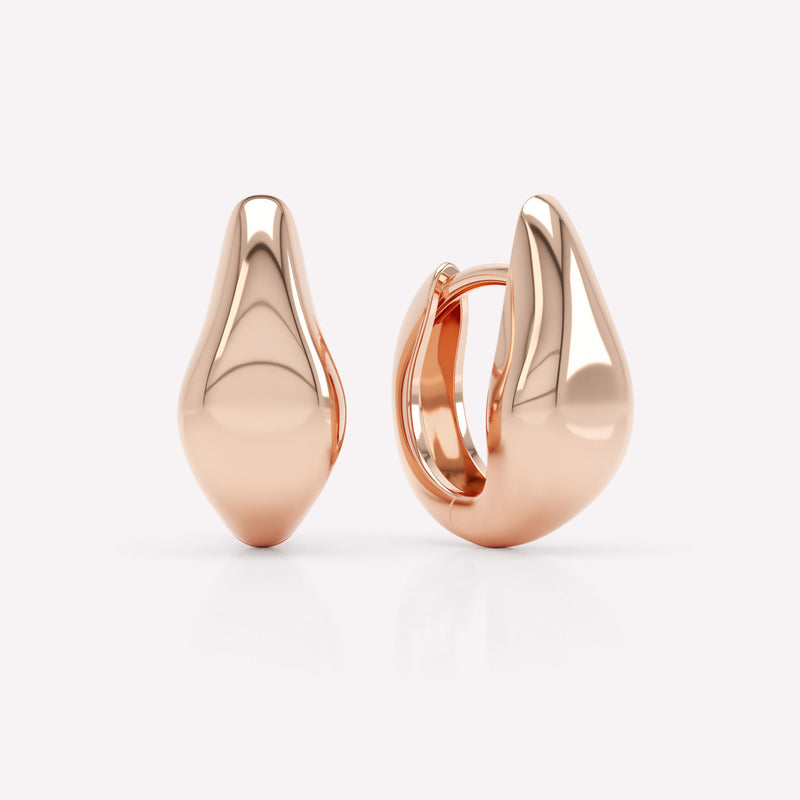 Curve Polished 18K Rosegold Huggies