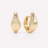 Curve Polished 18K Gold Huggies