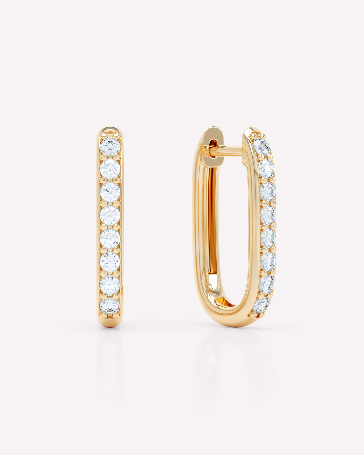 Allday 14K Gold Huggies w. Diamonds