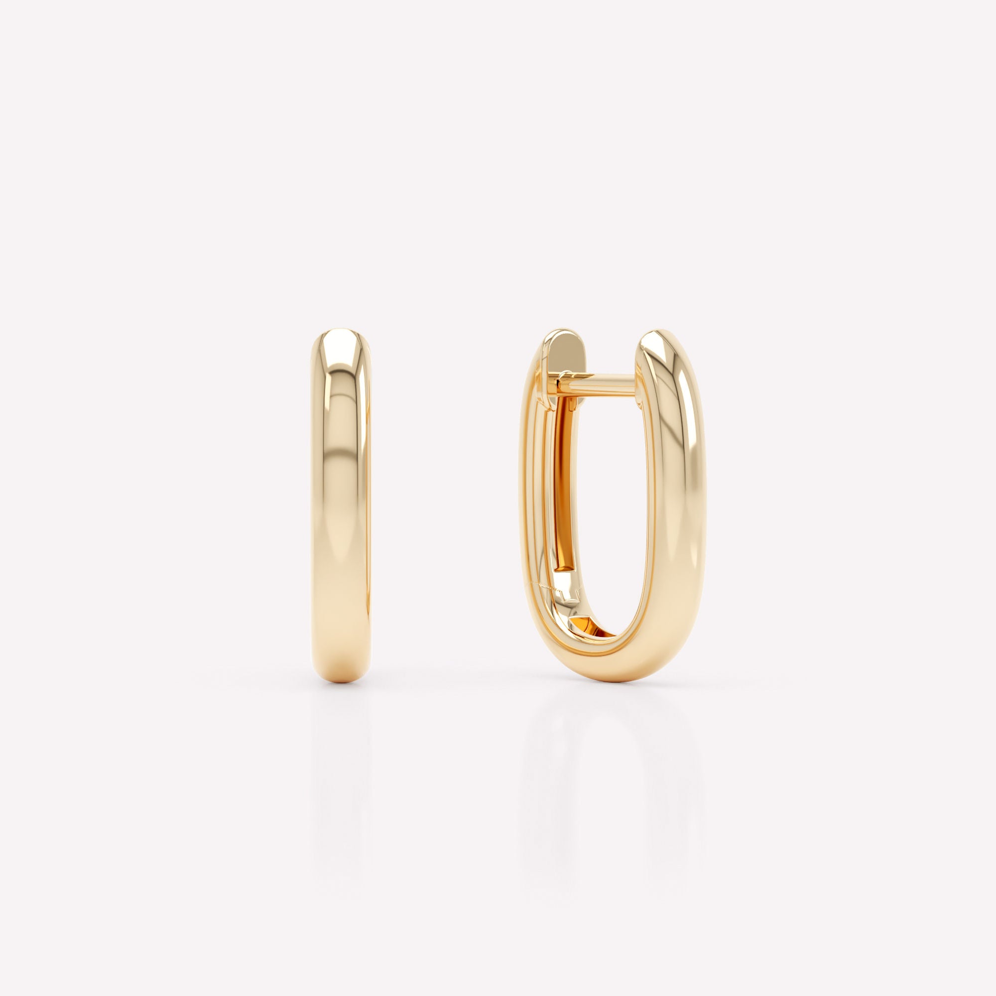 Allday Polished 14K Gold Huggies