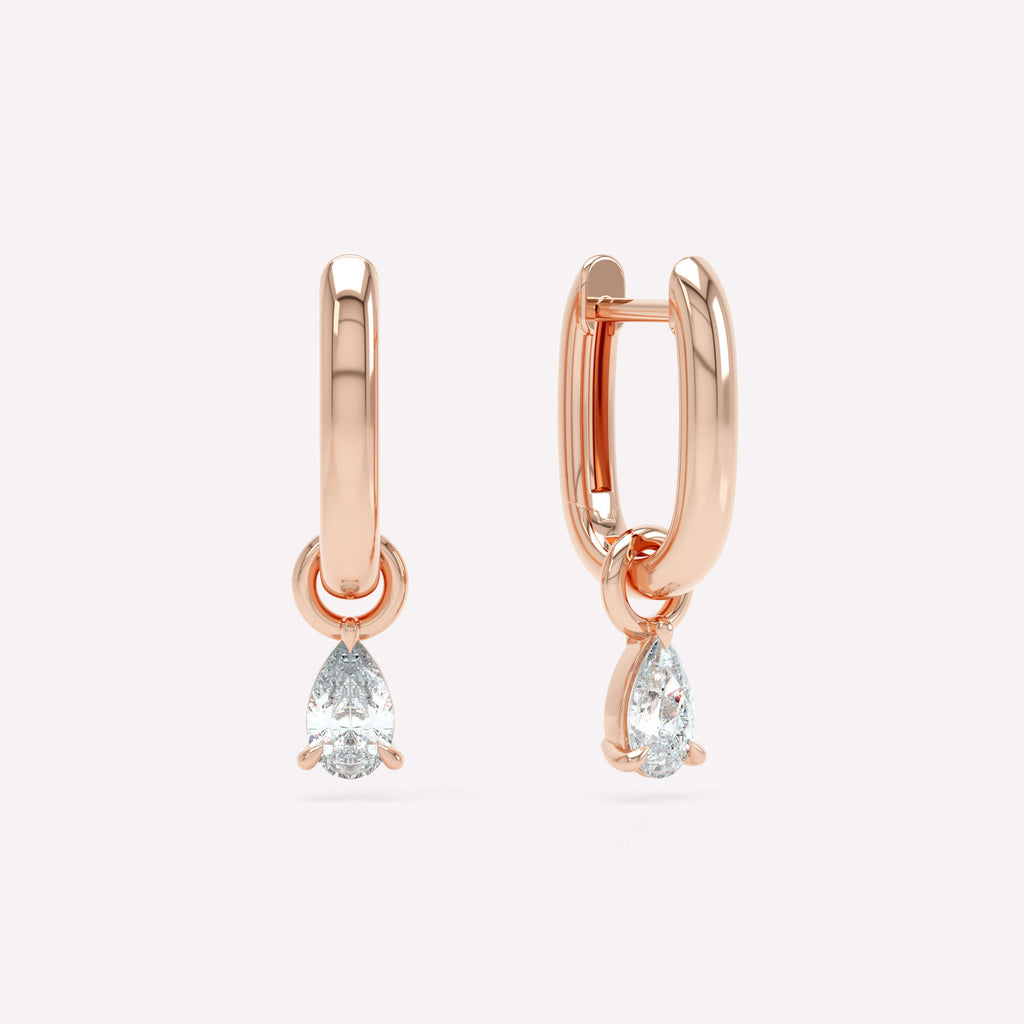 Allday 14K Rosegold Huggies m. Diamant Tropfen poliert