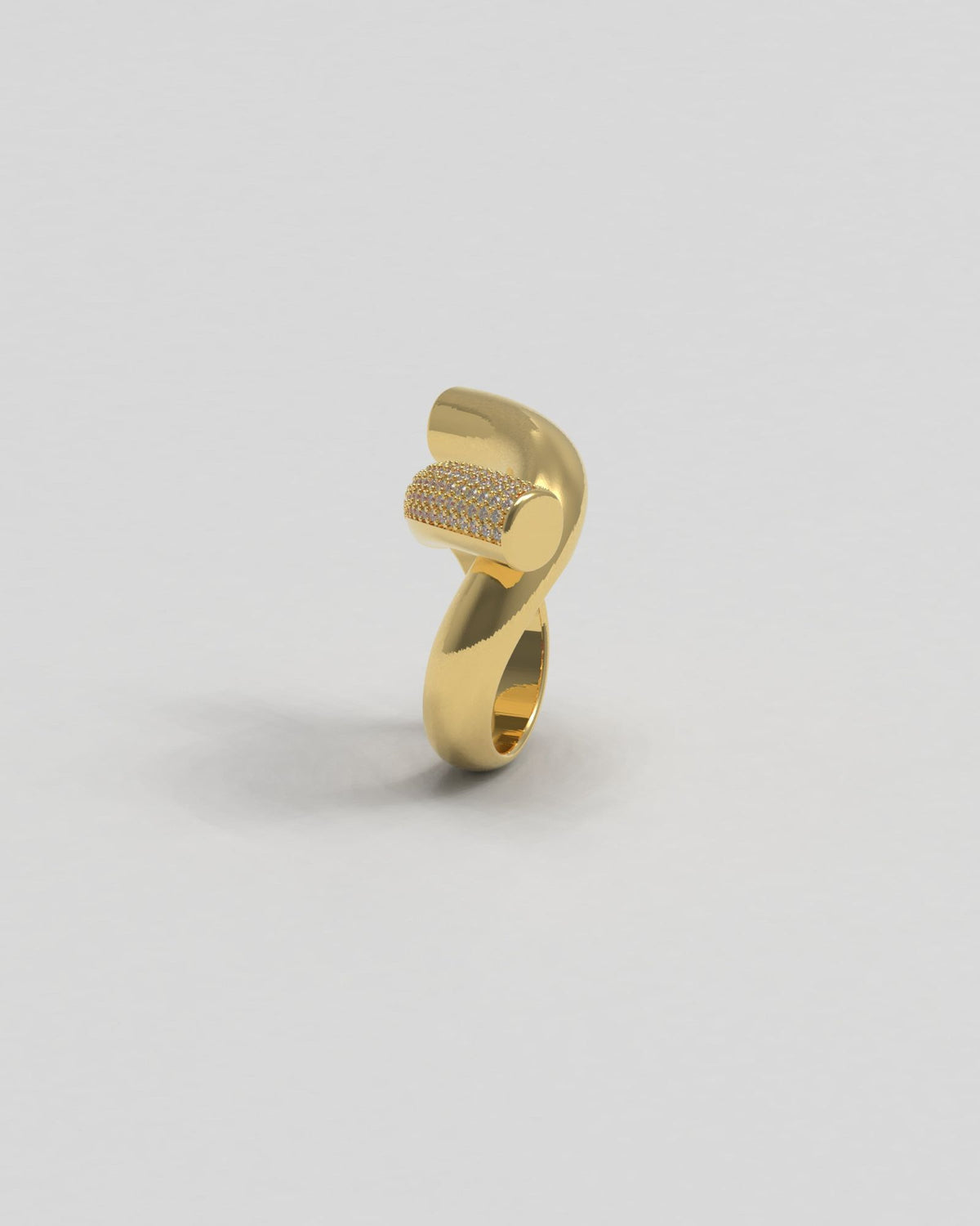 Rose Paved 14K Gold Ring w. Diamonds