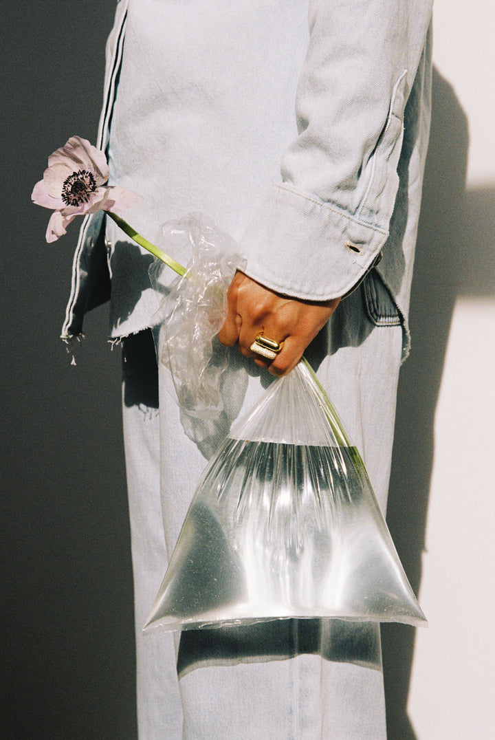 Sculpt Thick Paved 18K Gold Ring w. Diamonds