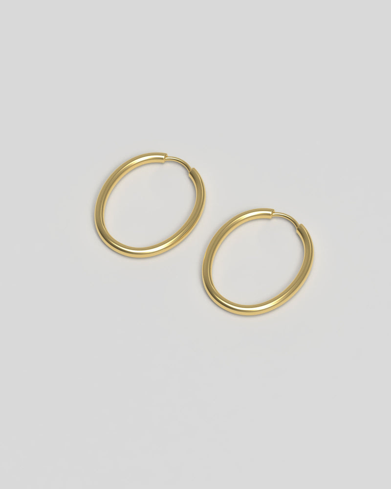 Slim Large 18K Gold Hoops