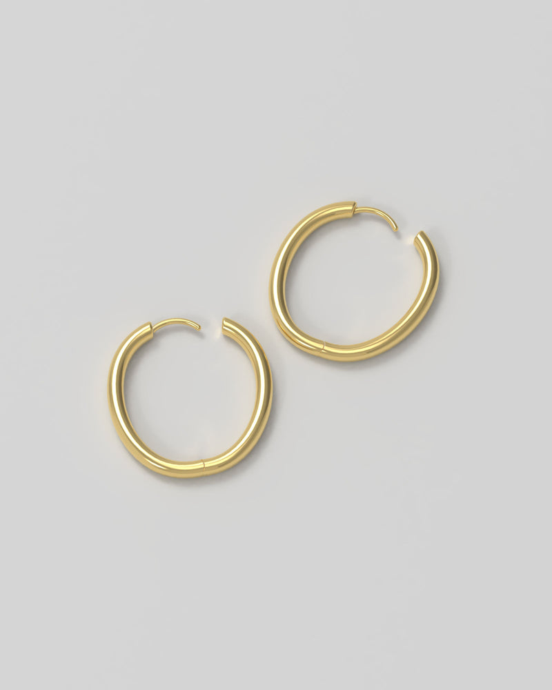 Slim Large 18K Gold Hoops