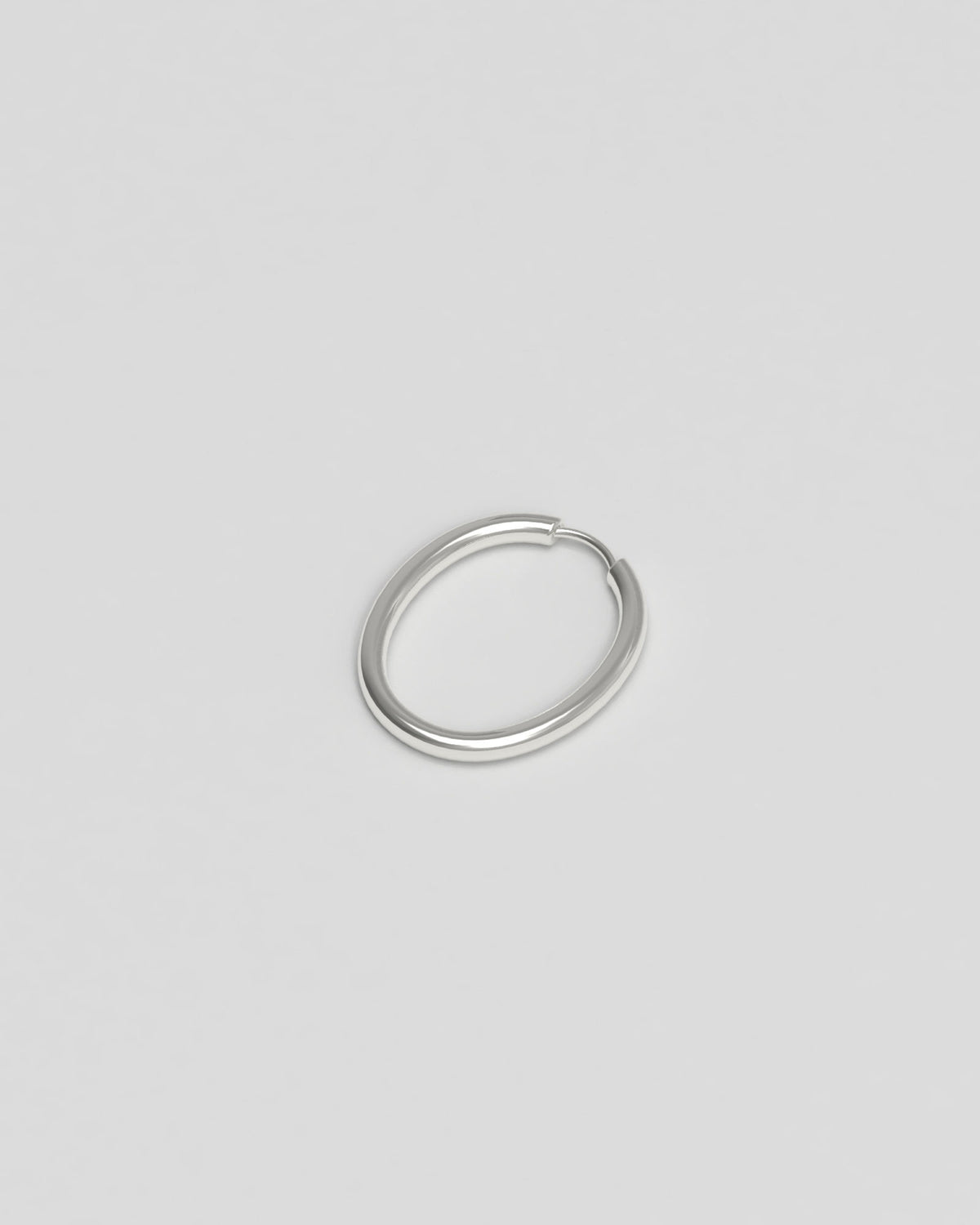 Slim Large Silver Hoops