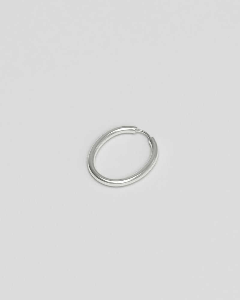 Slim Large Silver Hoops