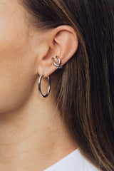 Slim Large Silver Hoops